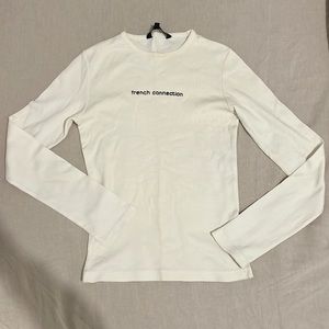 French Connection white long sleeve top